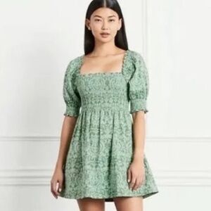 Hill House Home Athena Nap Dress Green Jacquard Size S
